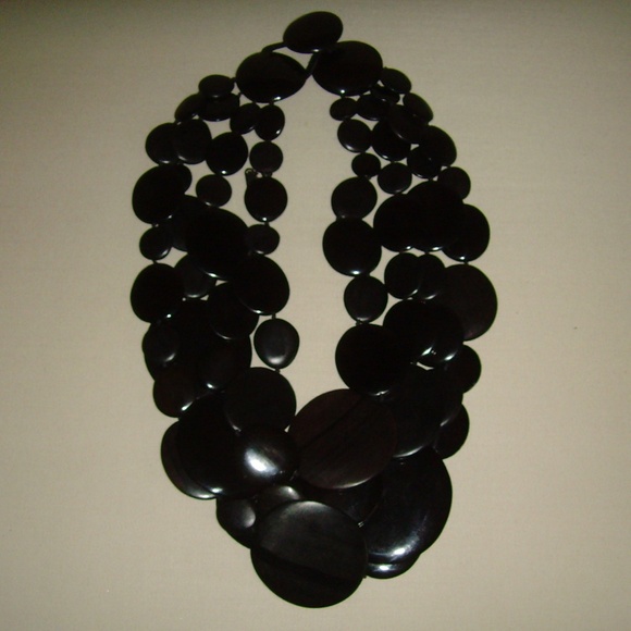 MONIES Gerda Lynggaard Multi-Strand Wooden Disc Necklace - Picture 2 of 16